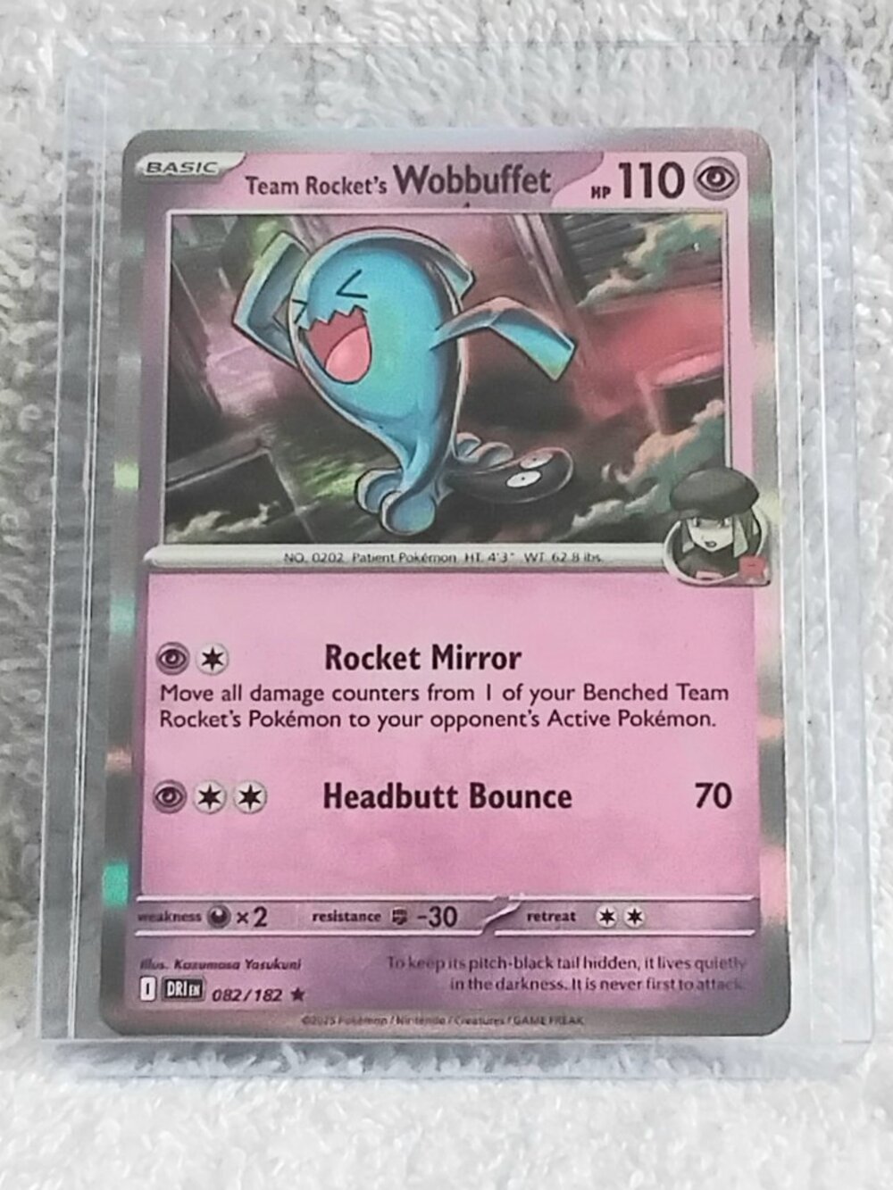 Mint 2025 Pokemon Team Rocket's Wobbuffet Rare ☆ Holo Card 082/182!!